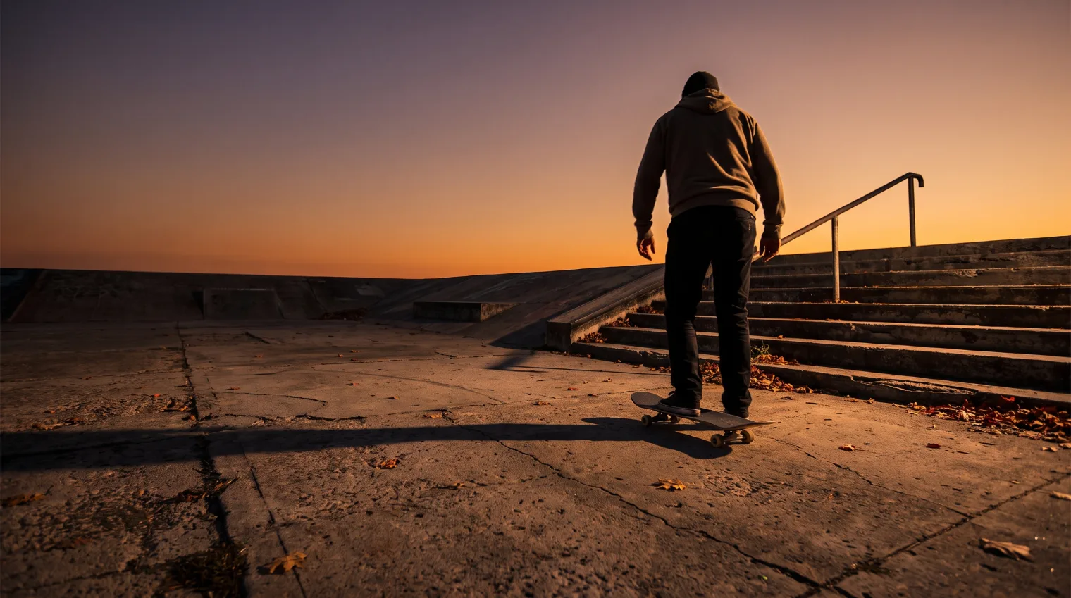 Skateboarder landing a kickflip cleanly on a flat driveway, showing controlled board control