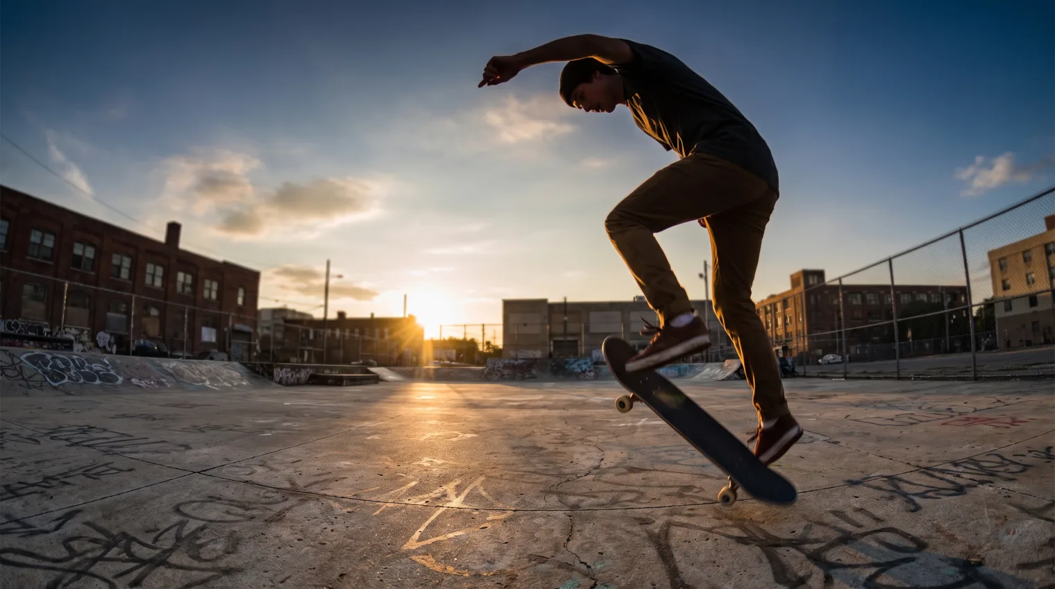 Skater comparing kickflip and heelflip stance and foot position side by side